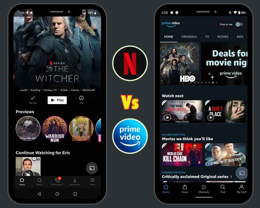 Netflix Vs Amazon Prime Video Features Comparison